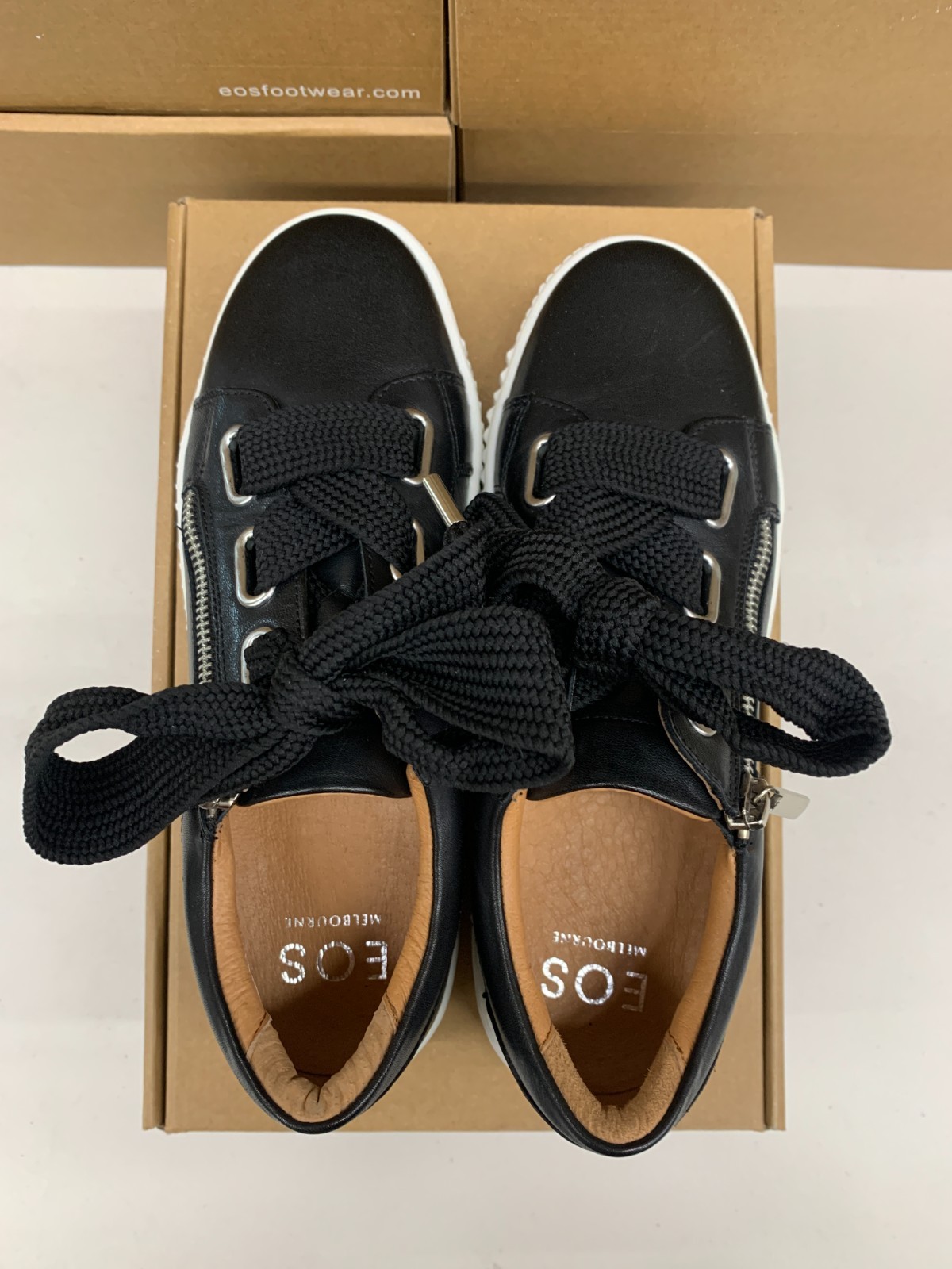 EOS Melbourne Jovi Leather Sneaker Women’s 37 38 39 40 41 42 Black White Shoe