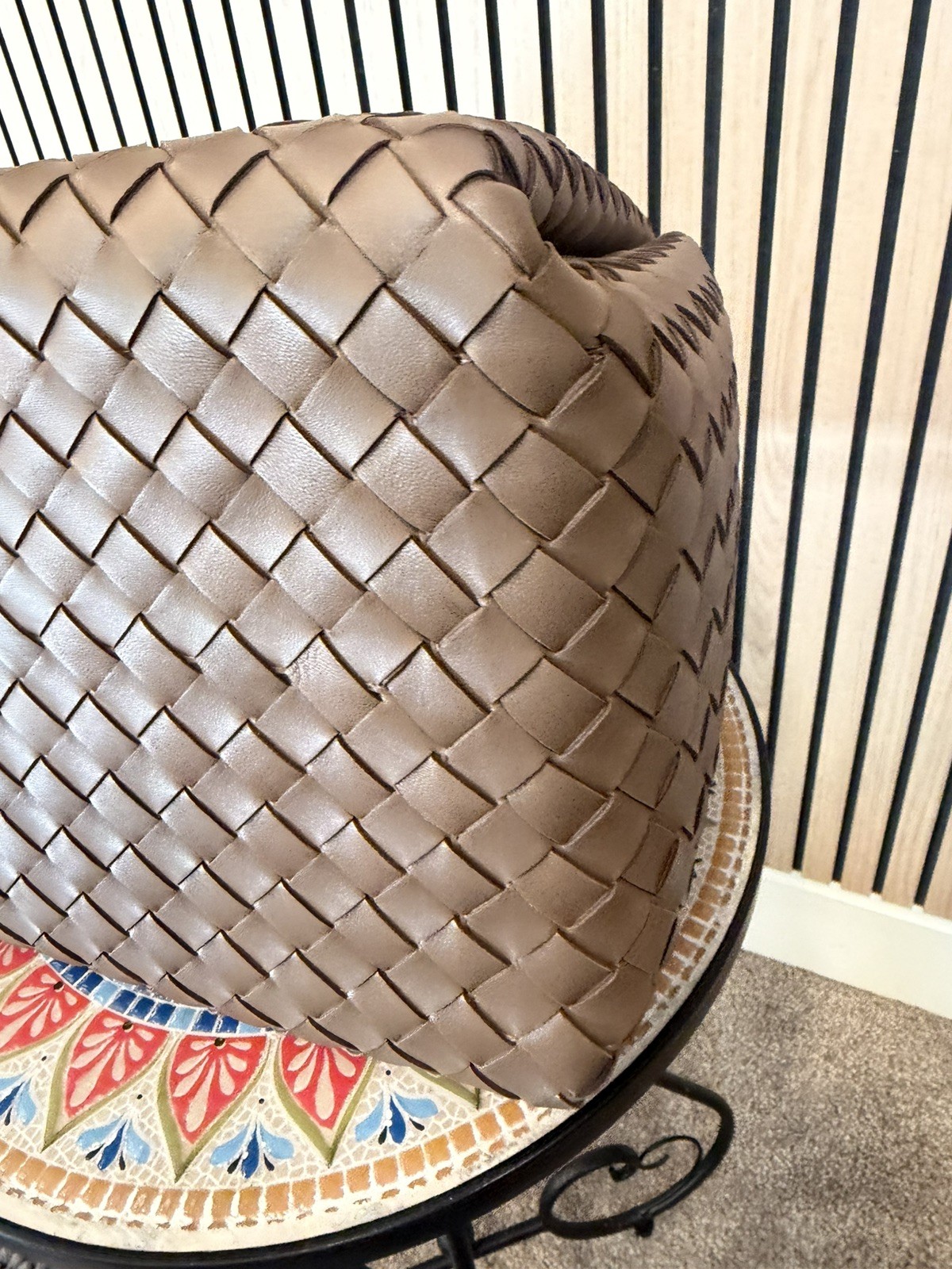 Bottega Veneta Intrecciato Large Parachute Shoulder Bag Pinecone