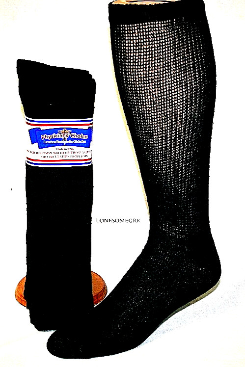 3 Pairs Physicians Choice OVER THE CALF / KNEE Cushioned Diabetic Socks USA Made