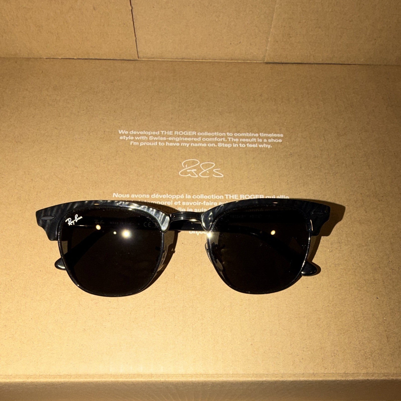 Ray-Ban Clubmaster RB3016 Black Half Frame Gray Tinted UV400 140mm 49-21