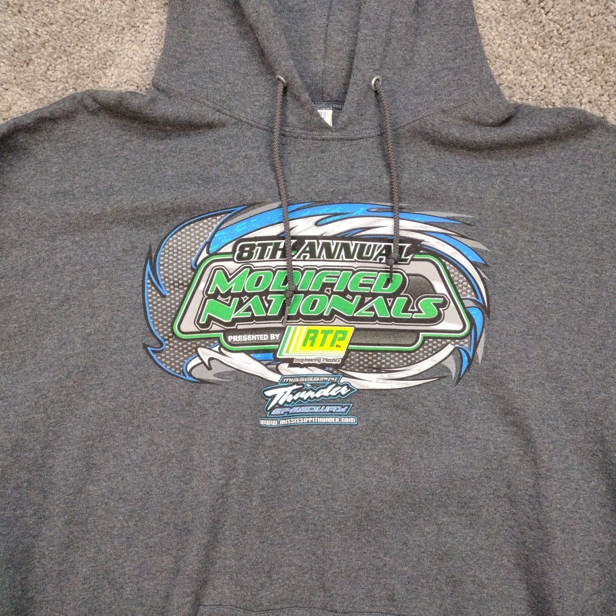 Modified Nationals Speedway Dirt Track Racing Dbl Sided Graphic Hoodie XL Bahr