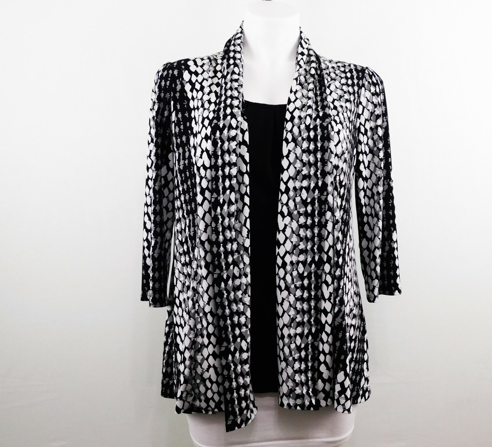 East 5th Women Shirt, Size S, White/Black/Gray, 95% Polyester, 5% Spandex