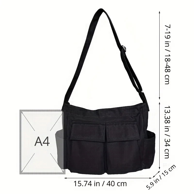 Workwear Canvas Shoulder Bag Large Capacity Retro Messenger Bag New Student