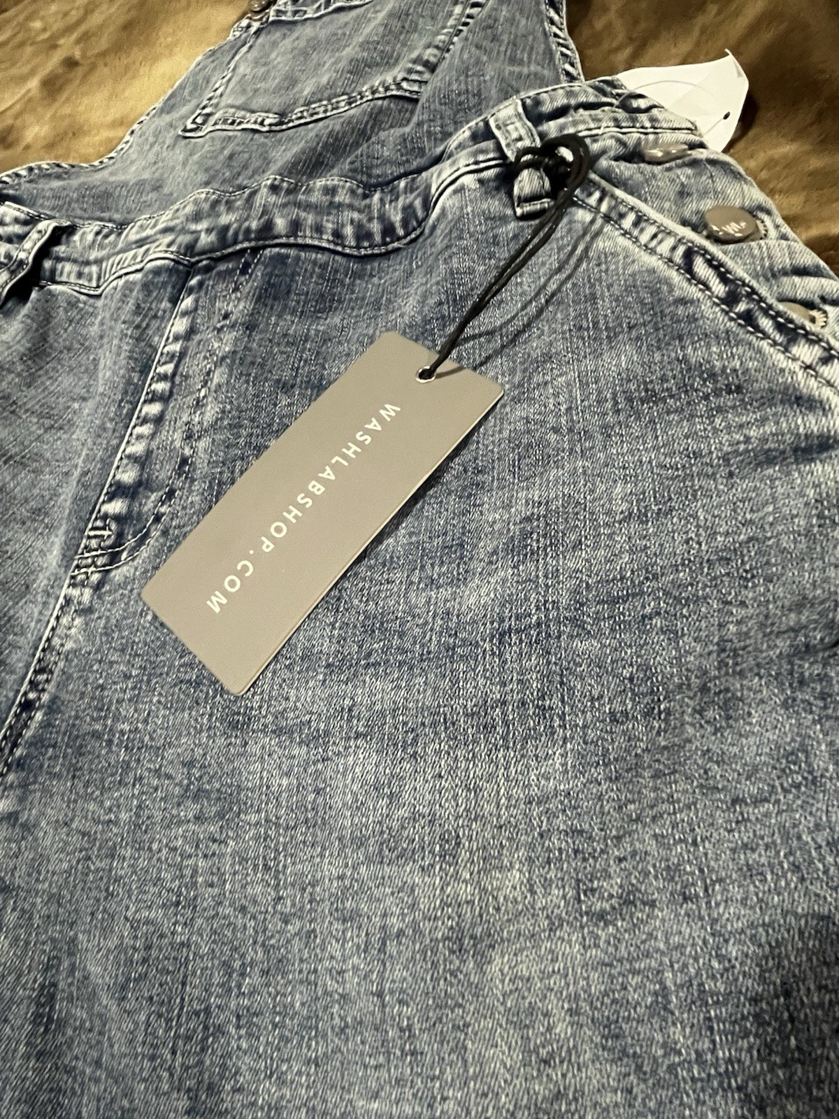 Wash Lab Women’s Pieced Mixed Denim Jumper – Blue Denim – Size Large – NWT
