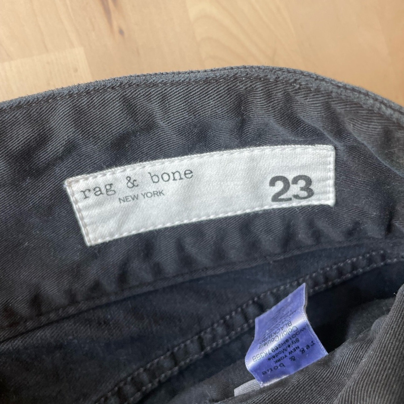 Rag & Bone Belted High Rise Denim in Blackbird Size 23