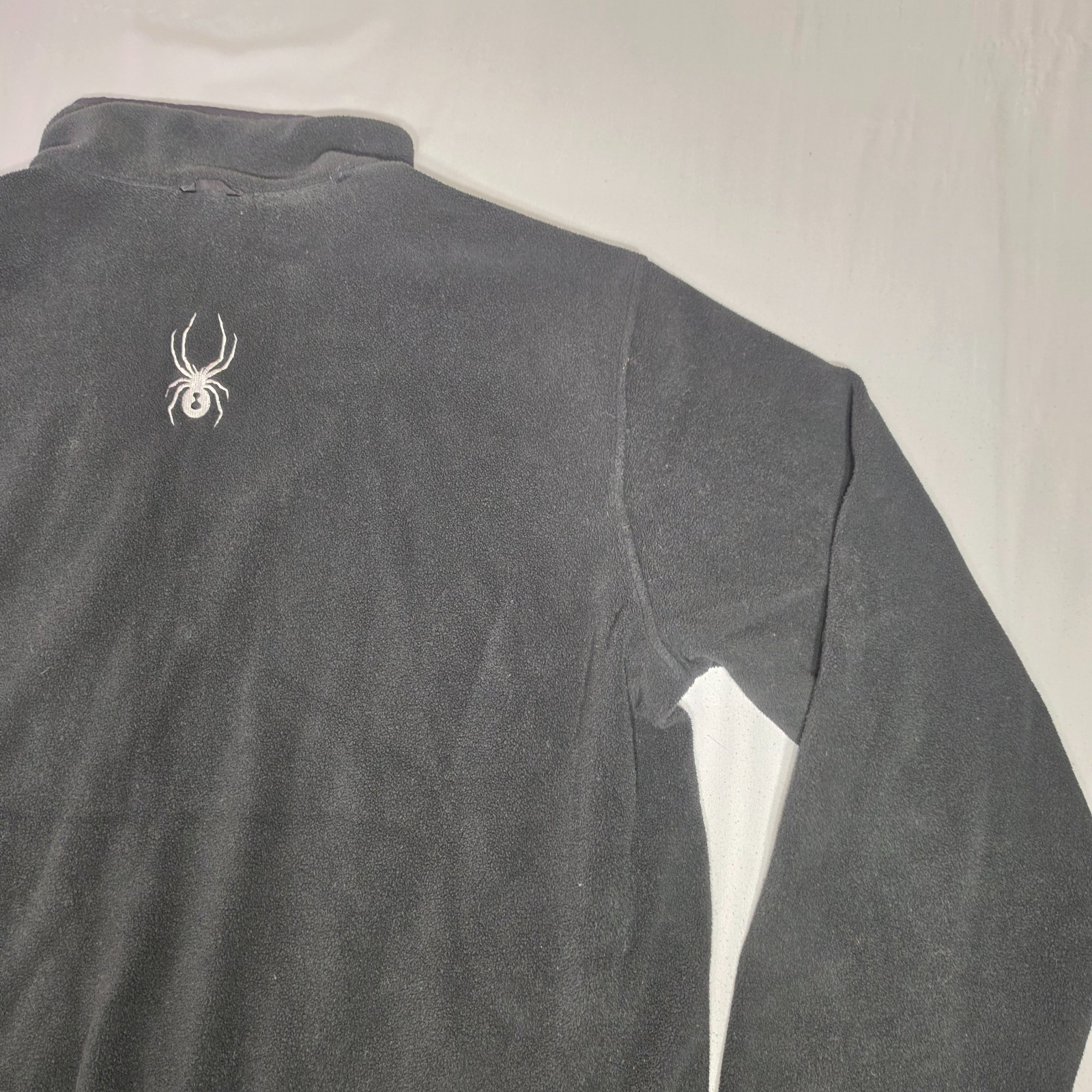 Spyder Jacket Mens X-Large Black Full Zip Pockets Fleece Jacket Stitched Logos