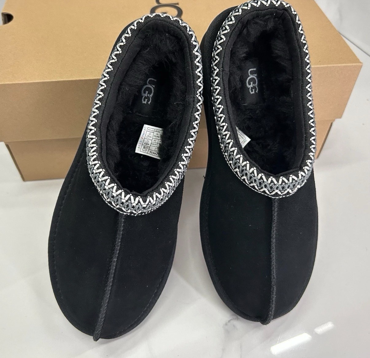 UGG Women’s Tasman II Black Braid Suede Upper Slippers US 6-11 Comfort Shoes New