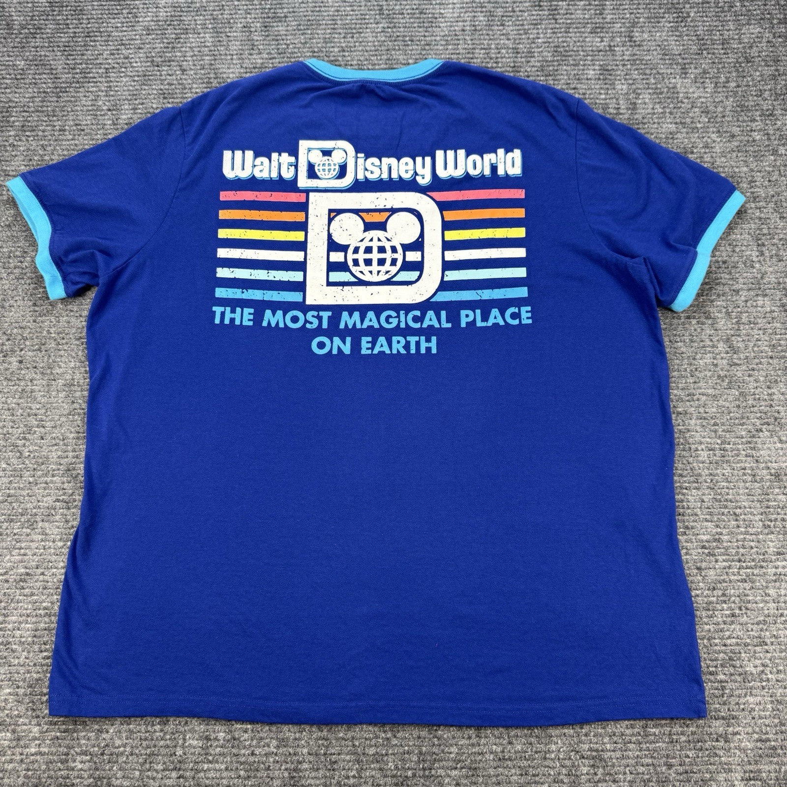 Walt Disney World Most Magical Place On Earth XL Adult Rainbow Shirt Mickey Blue