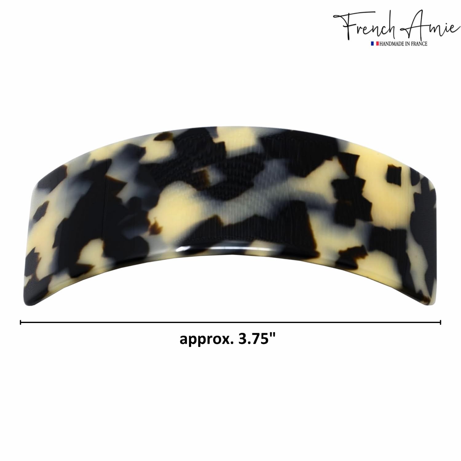 White Tokyo 3 3/4 Celluloid Automatic Hair Clip, Extra Wide Volume, Barrette