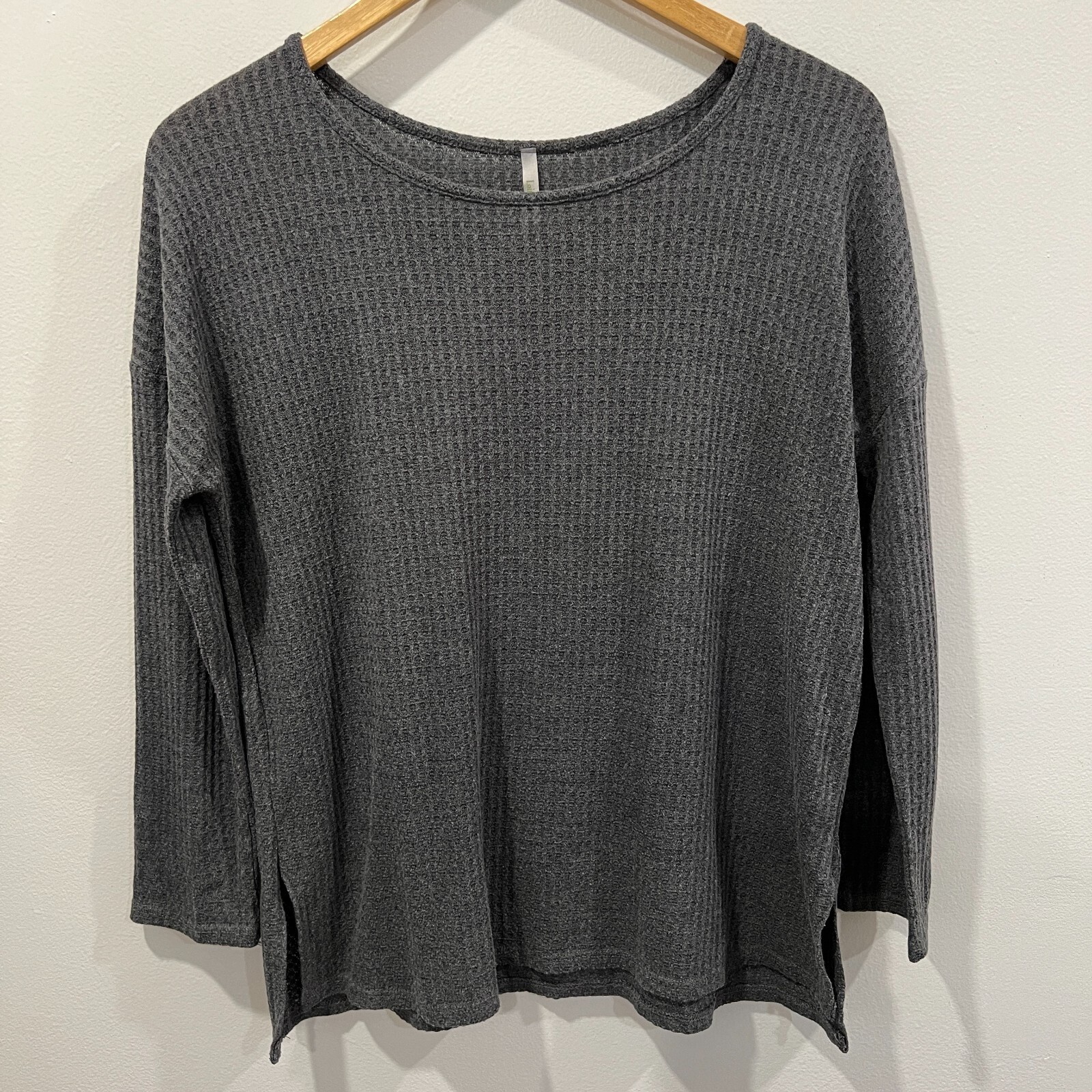 Lime n Chili Waffle Knit Long Sleeve Shirt Gray Size L