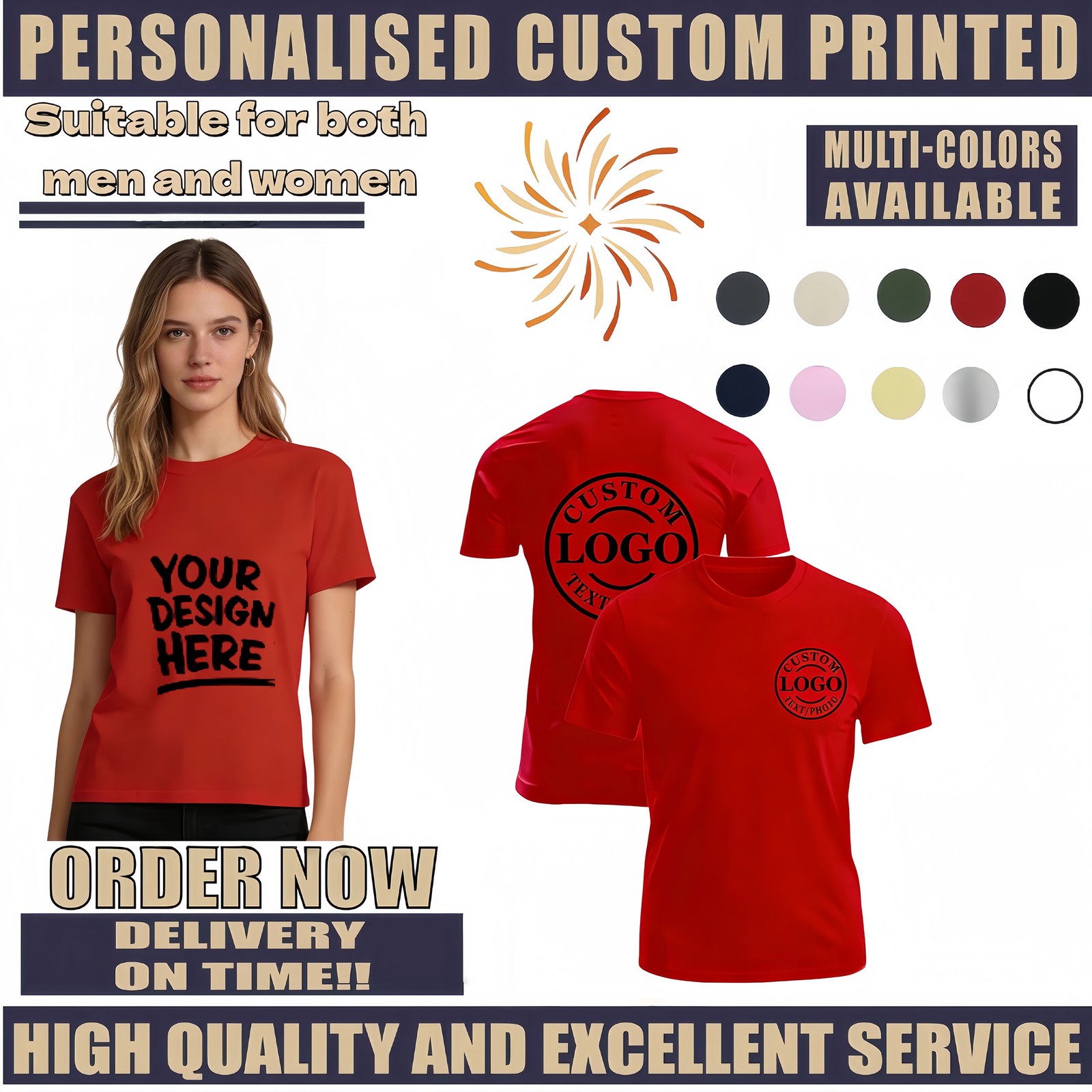 Father’s Day Gift Personalized T-Shirt, Custom Name & Dad Title Image Print