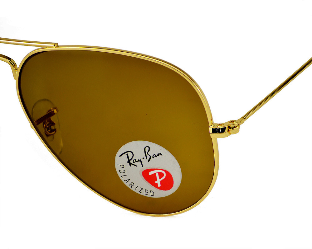 Ray-Ban Sunglasses RB3025 Aviator Classic Gold Frame Polarized Brown Lens 58mm
