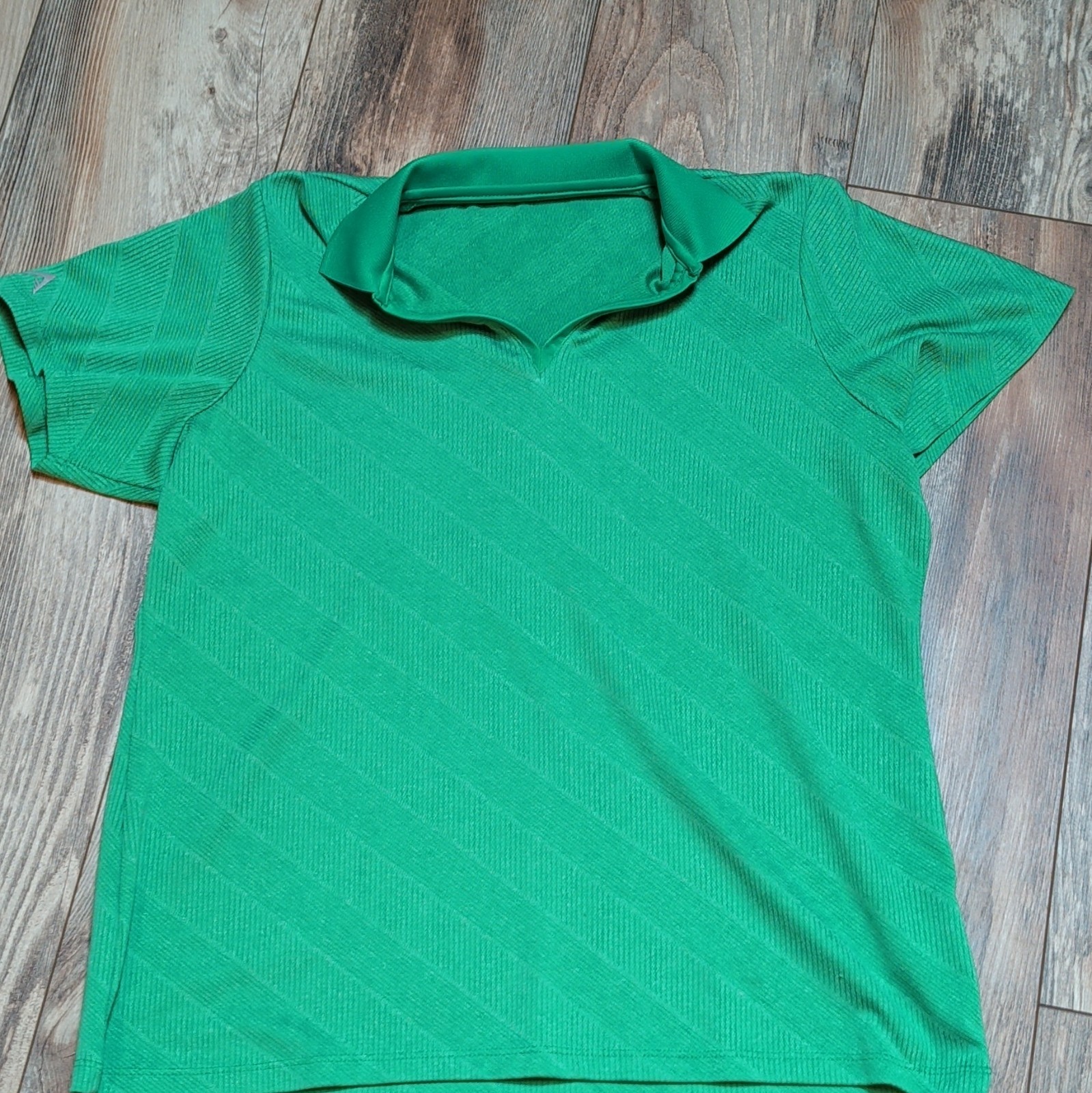 Antigua Women’s Green Solid Collared Short Sleeve Knit Polo Shirt, Size XL