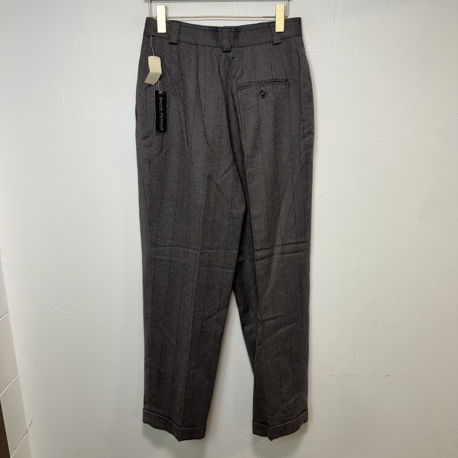 Vintage NWT Harvé Benard by Benard Holtzman Men’s 100% Wool Pleated Slacks Sz 12