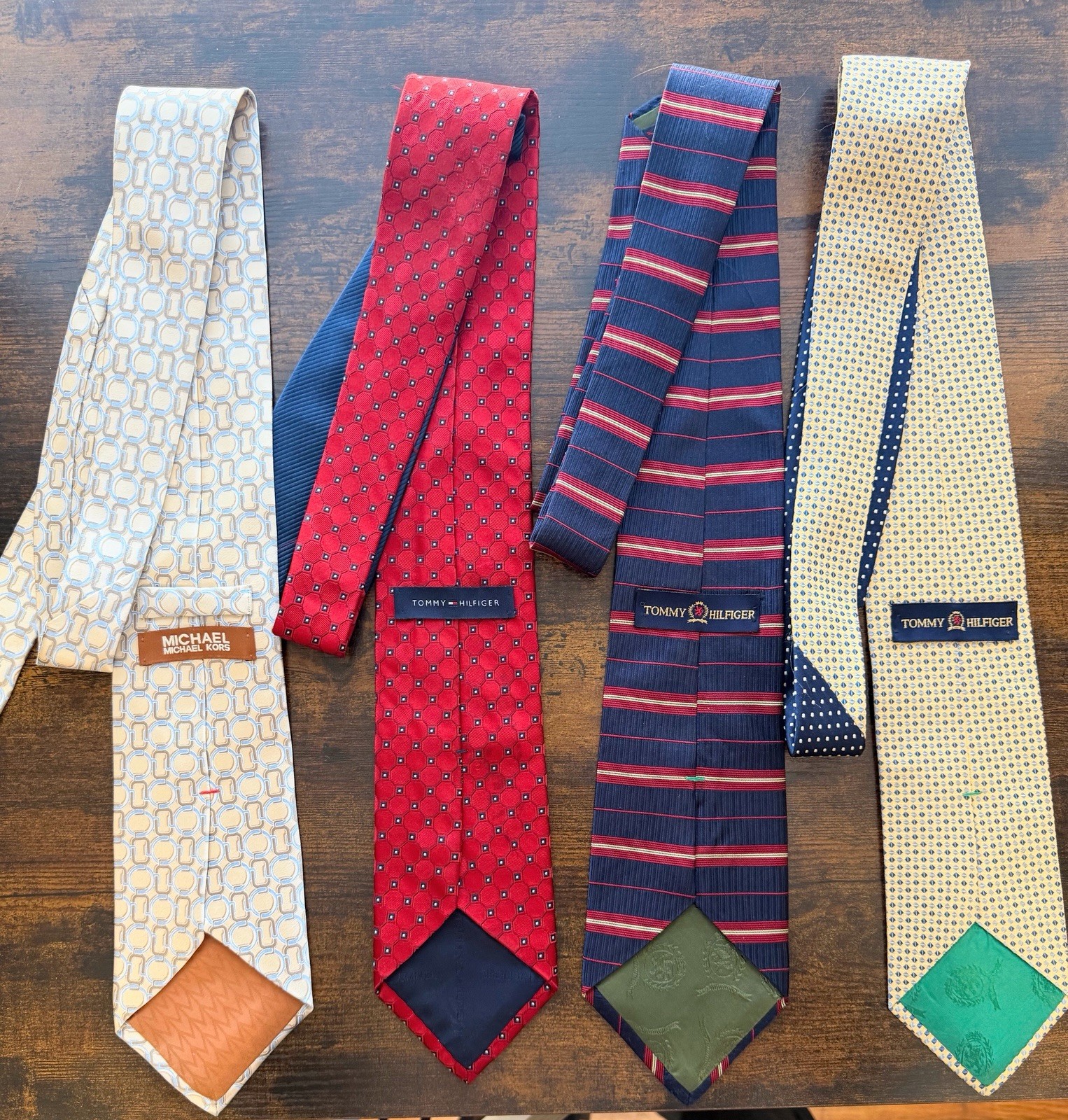 Lot Of 4 Men’s Ties- 3 TOMMY HILFIGER Neck Ties & 1 MICHAEL KORS Tie 4 TOTAL!
