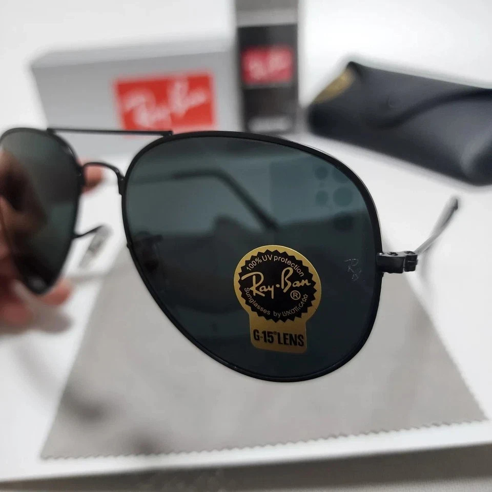 Ray-Ban RB3025 Aviator Sunglasses W0879 Gunmetal Frame Grey Lens 58mm New