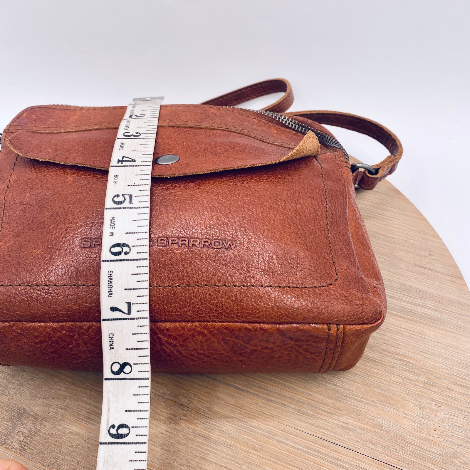 Spikes & Sparrow Leather Crossbody Bag Brown Messenger Purse Small Boho
