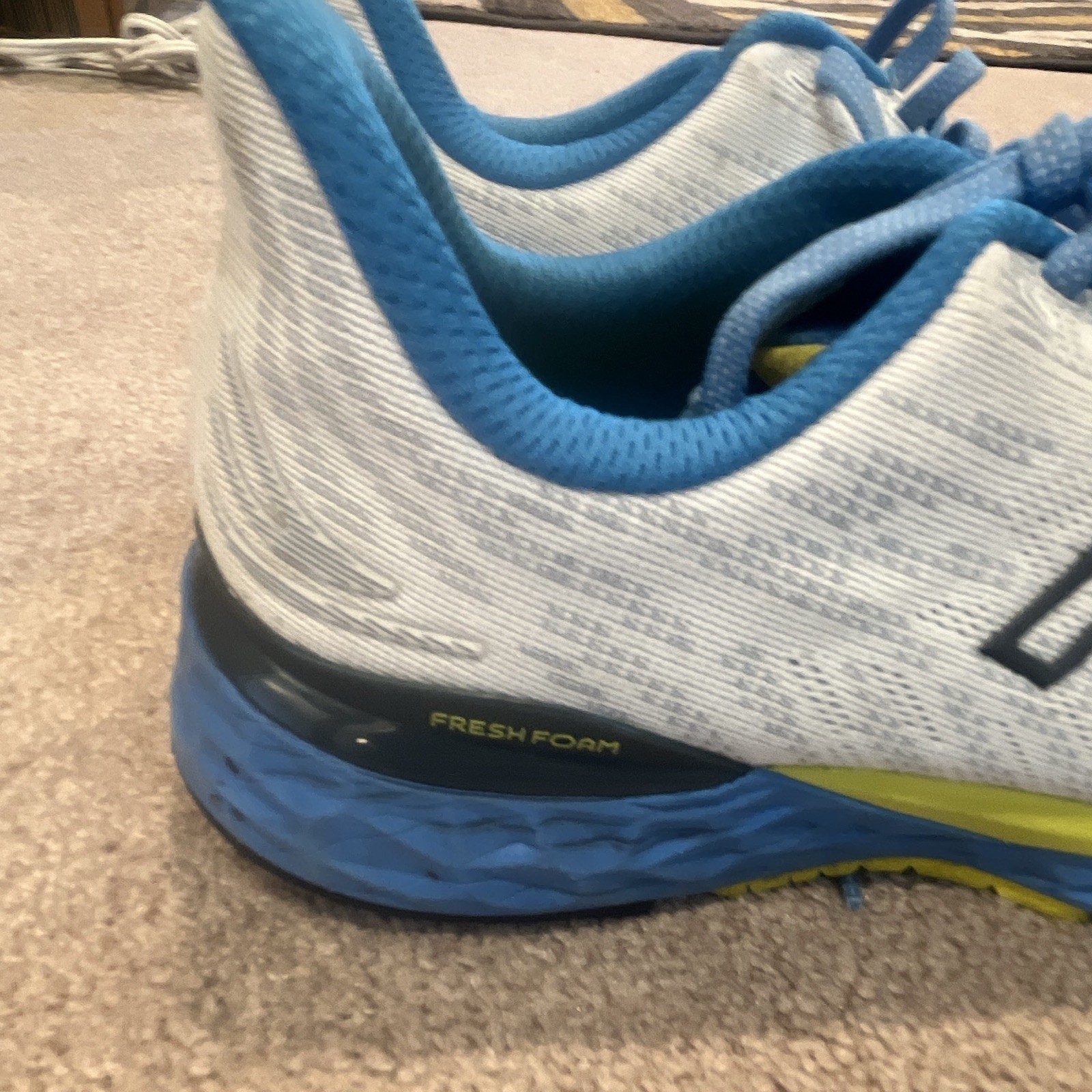 New Balance Fresh Foam Men’s Running Shoes White Blue Yellow Black