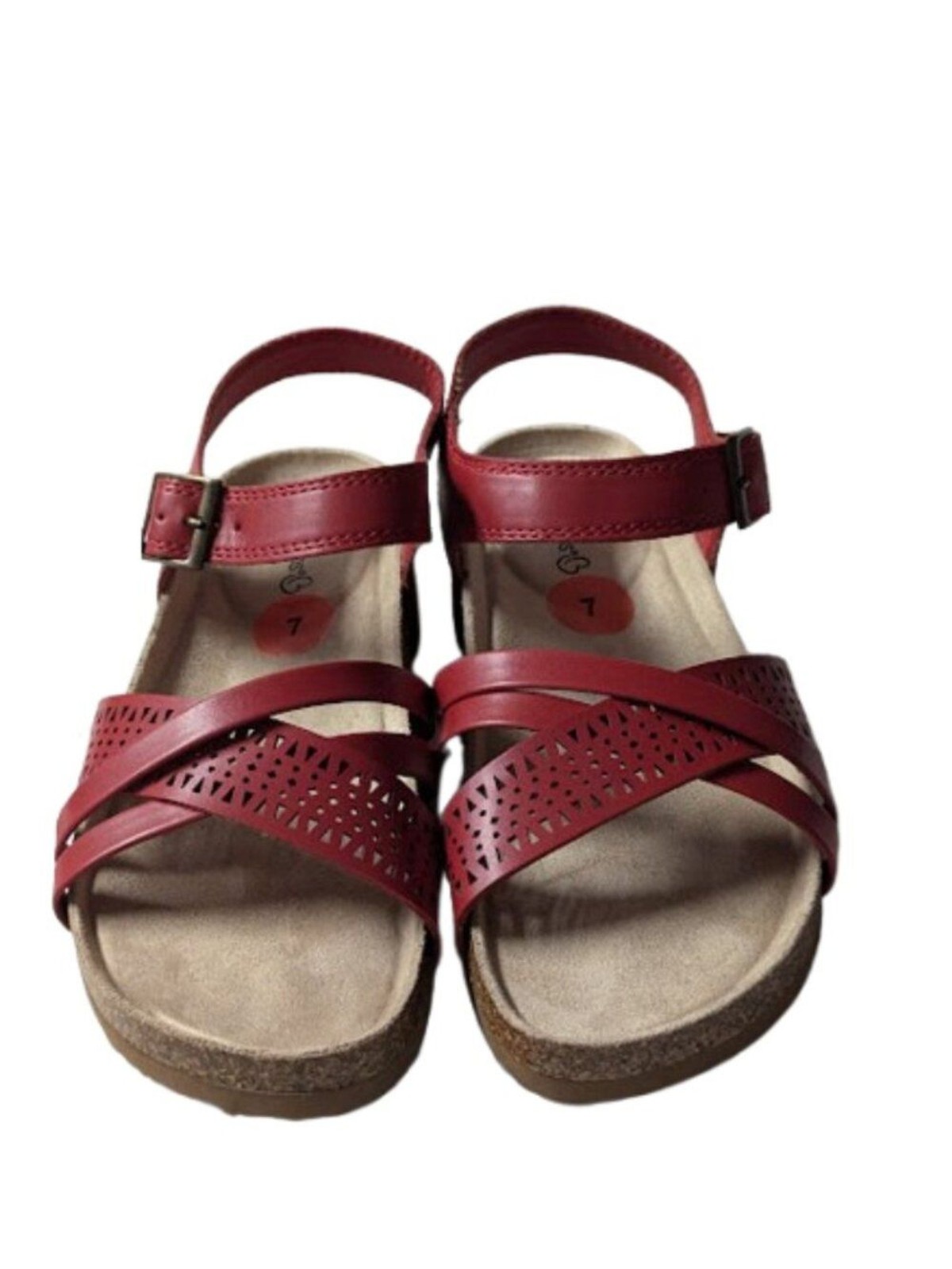 Baretrap Pinehurst Lightweioght Ultra Comfort Wmns Red Sandals Size 7 New w/Tag