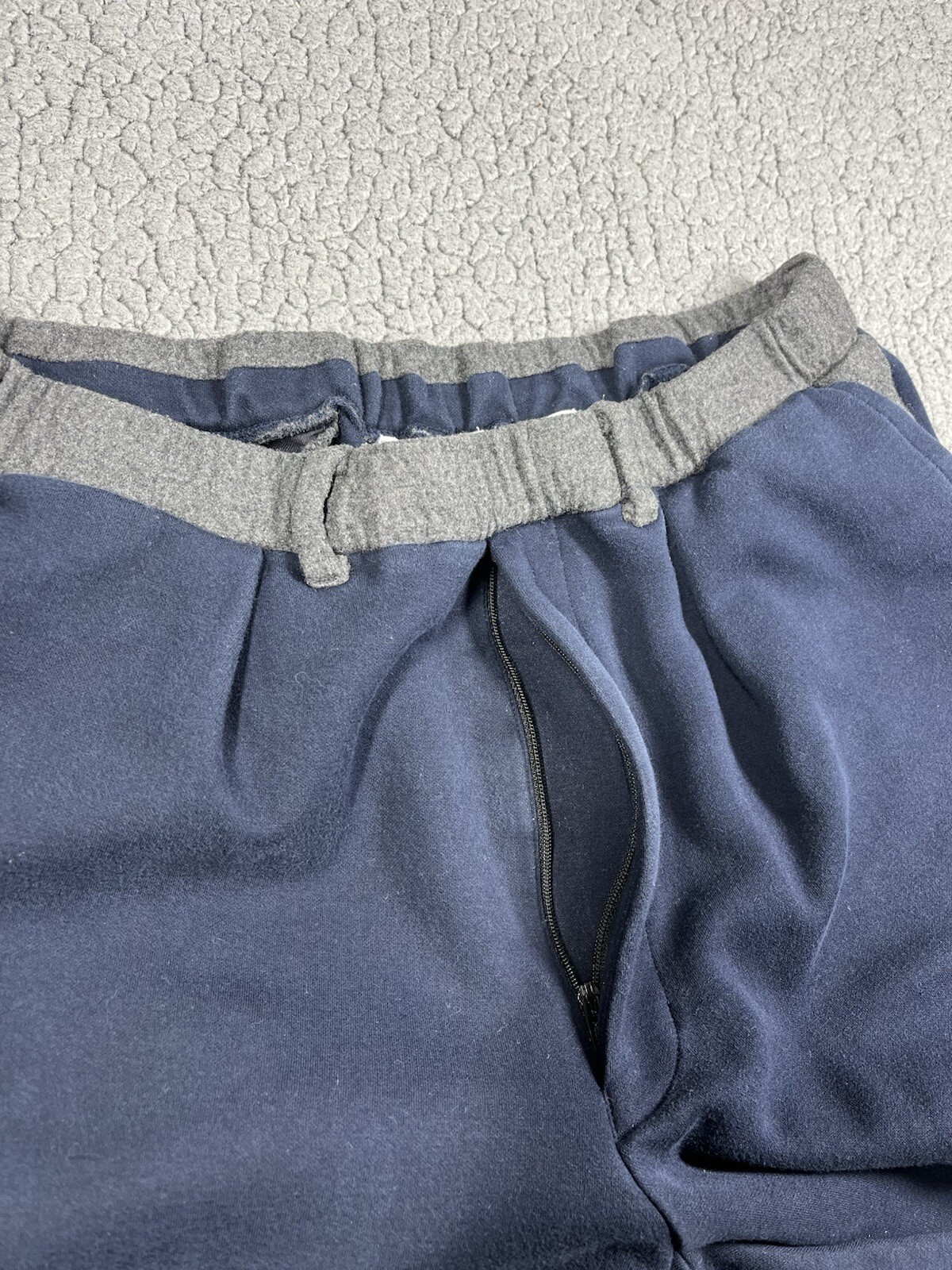 Tomorrowland Tokyo Pants Mens Medium Navy Blue Grey Contrast Waistband Joggers