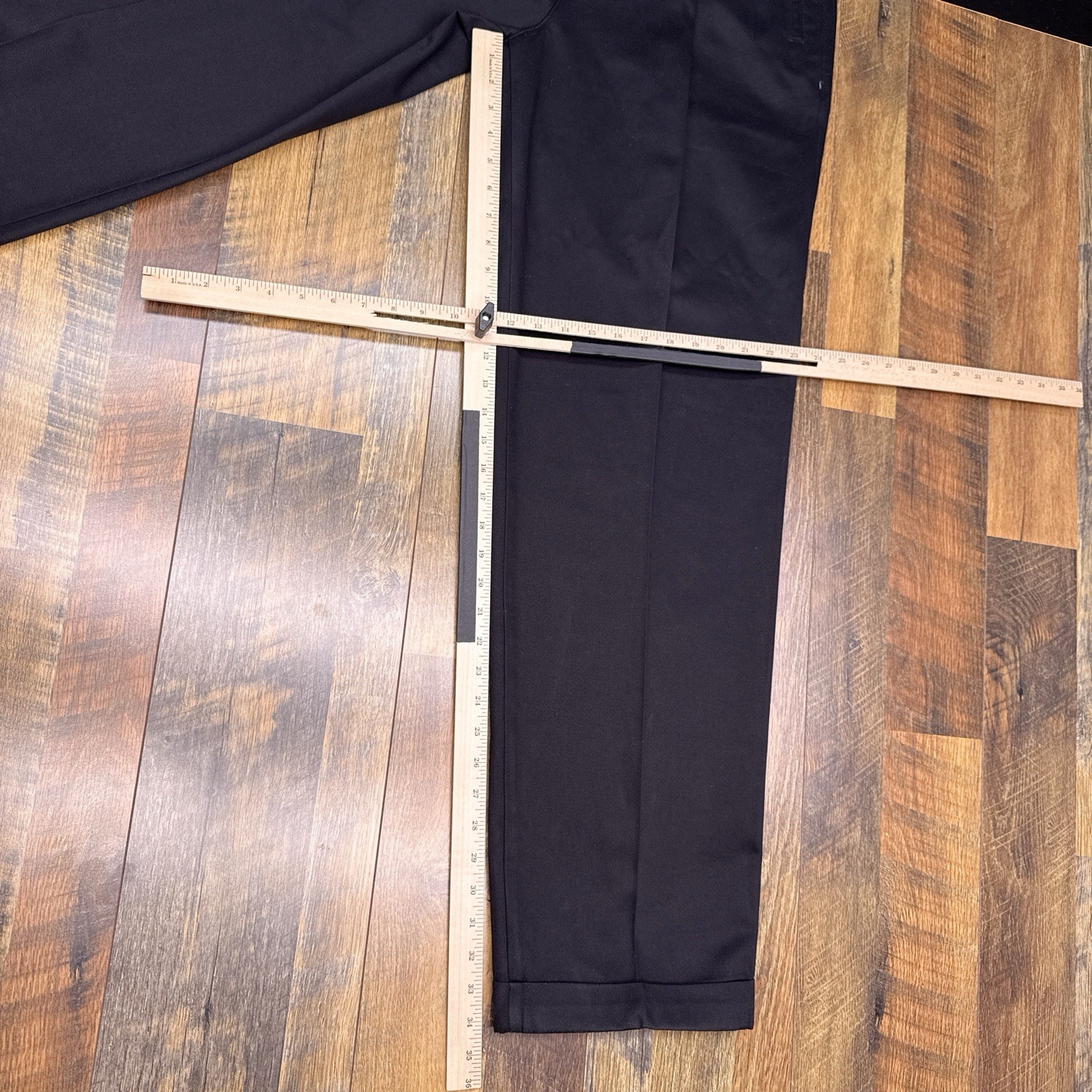 Savane Wrinkle Free Pants Mens 38×34 Black Permanent Crease Deep Dye New