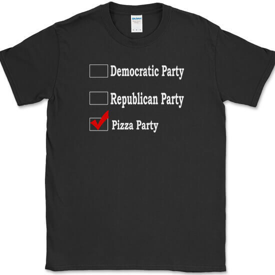 Republican Party Democrat Party Pizza Party T-Shirt Funny Political Food Tee