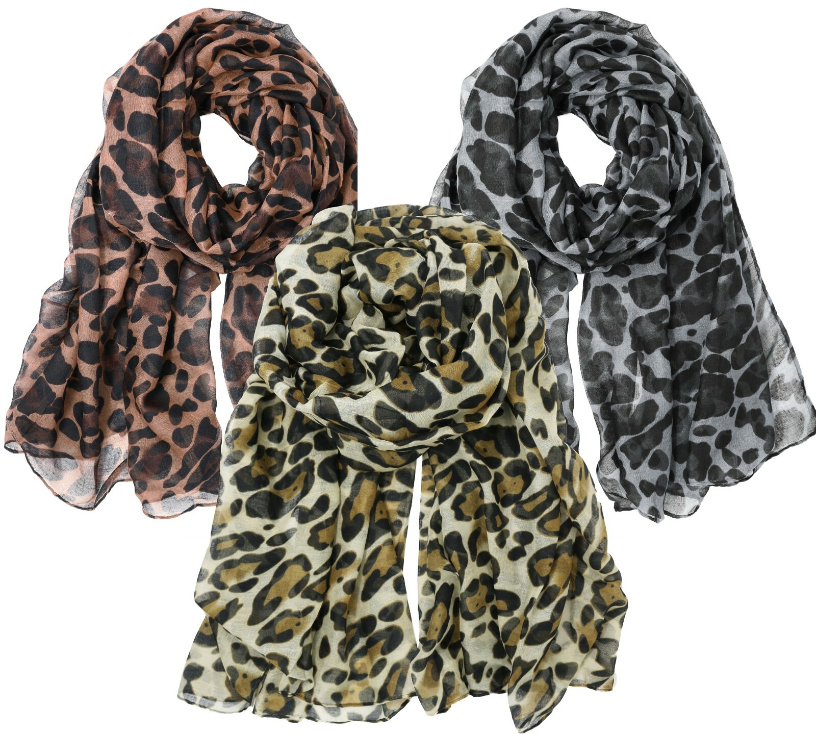 Classic Leopard Print Scarf Full Body Look Crinkle Scarf