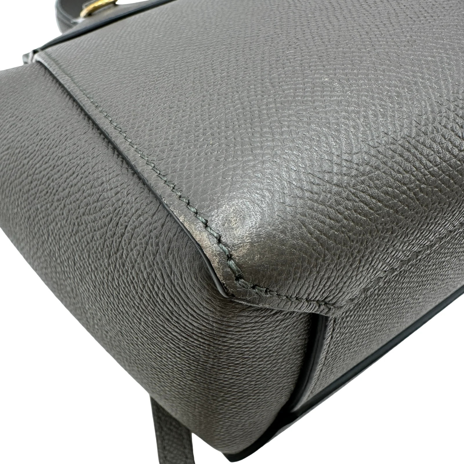 CELINE Belt Bag Nano Gray Leather Shoulder Bag 189003 #OKB9044