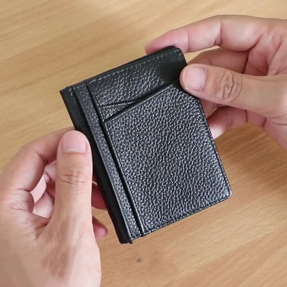 Men Real Leather Bifold Wallet Credit Card Drivers License Holder with ID Window