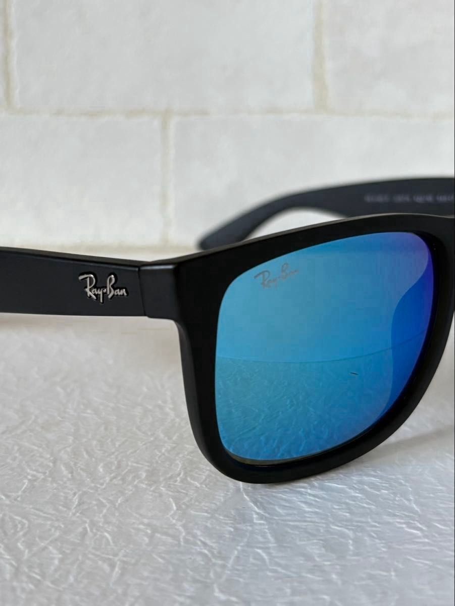 Ray-Ban Justin RB4165F 622/55 Sunglasses Black Blue Mirror 55mm