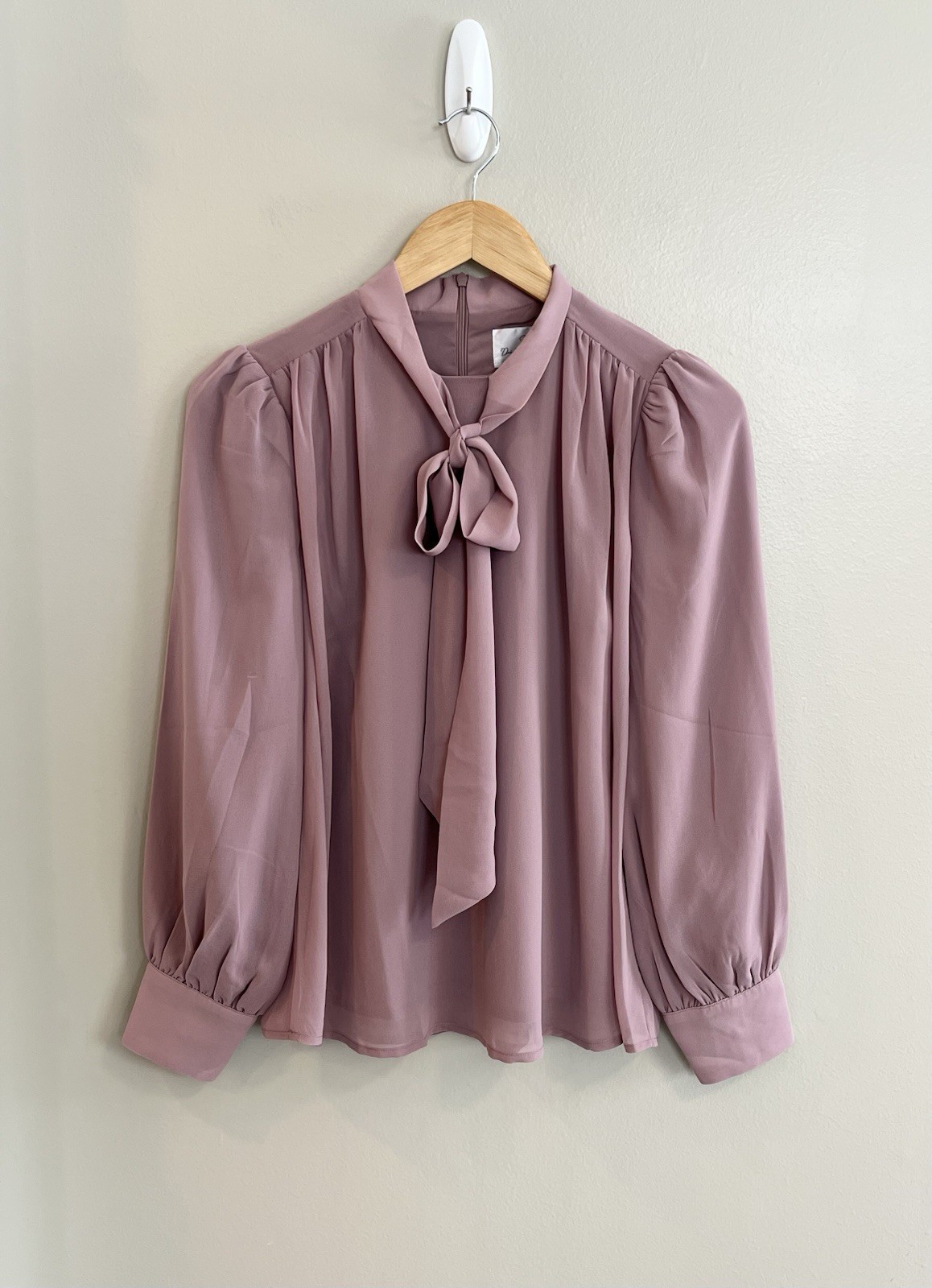 Dainty Jewells Blushing Beauty Blouse Modest Chiffon Lined XS