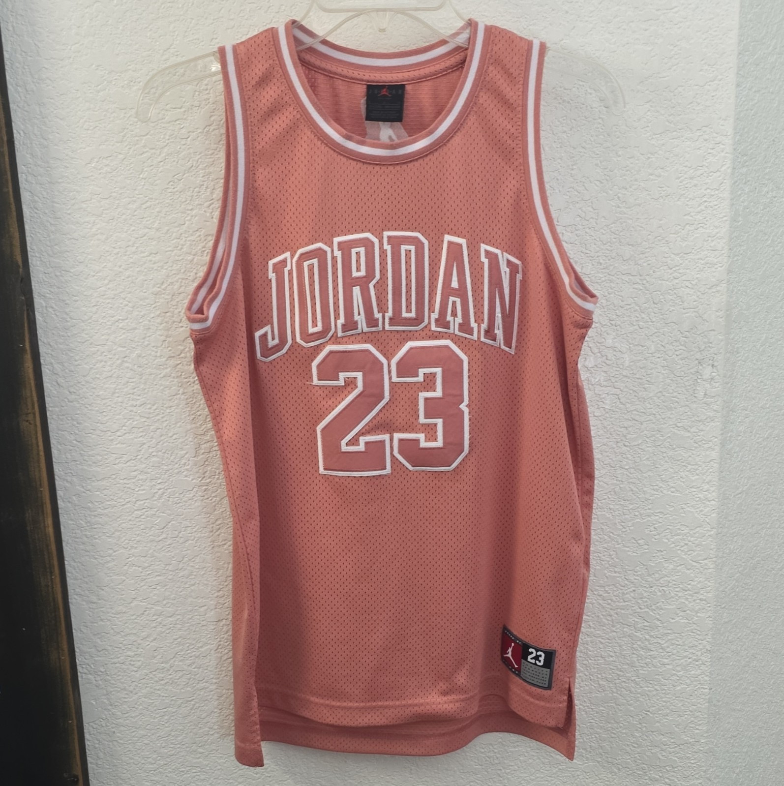 Jordan Flight 23 Pink Mesh Breathable Basketball Tank Jersey Boys 12-13Y