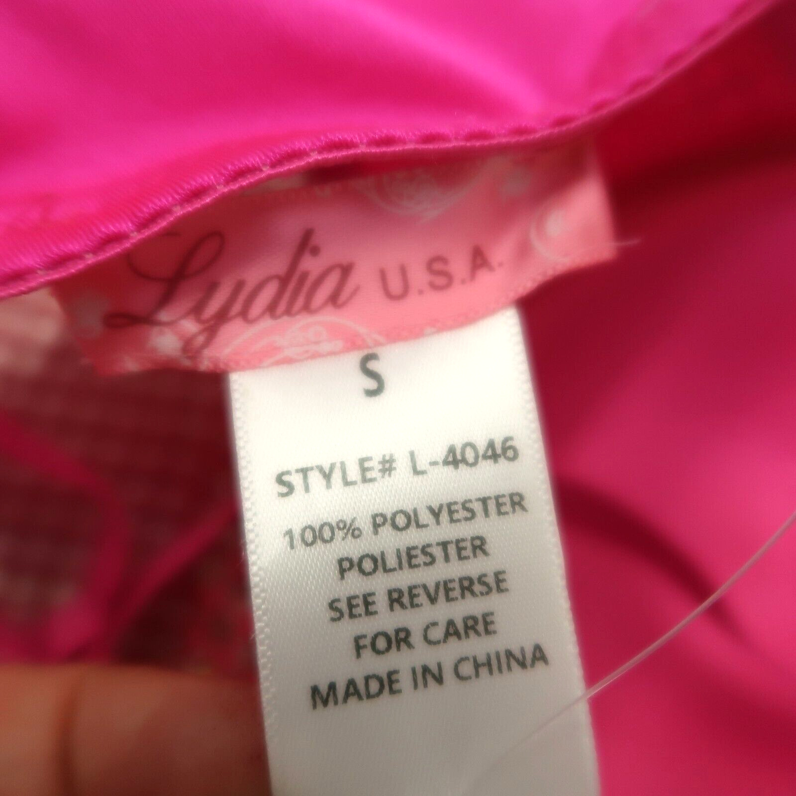 Lydia USA Crystal Rhinestone Tassel Glam Pink Bustier Crop Top Size Small Dance