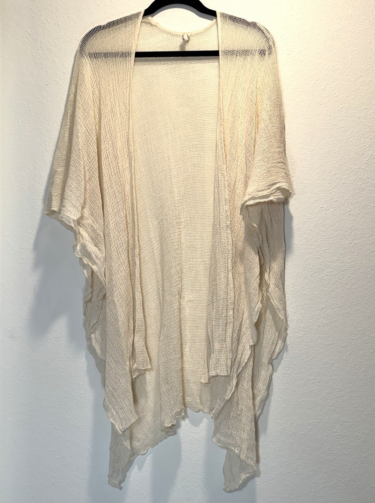Elan Beach Cover Up Boho Resort Cruise Yacht Woven Crochet Womens One Size