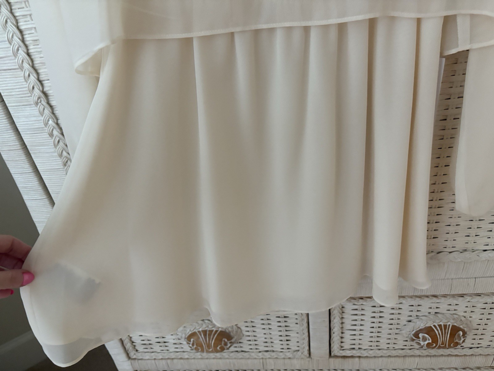 BCBG Generation Ivory Floral Lace Cut Out Back Mini Flare Dress Size Small