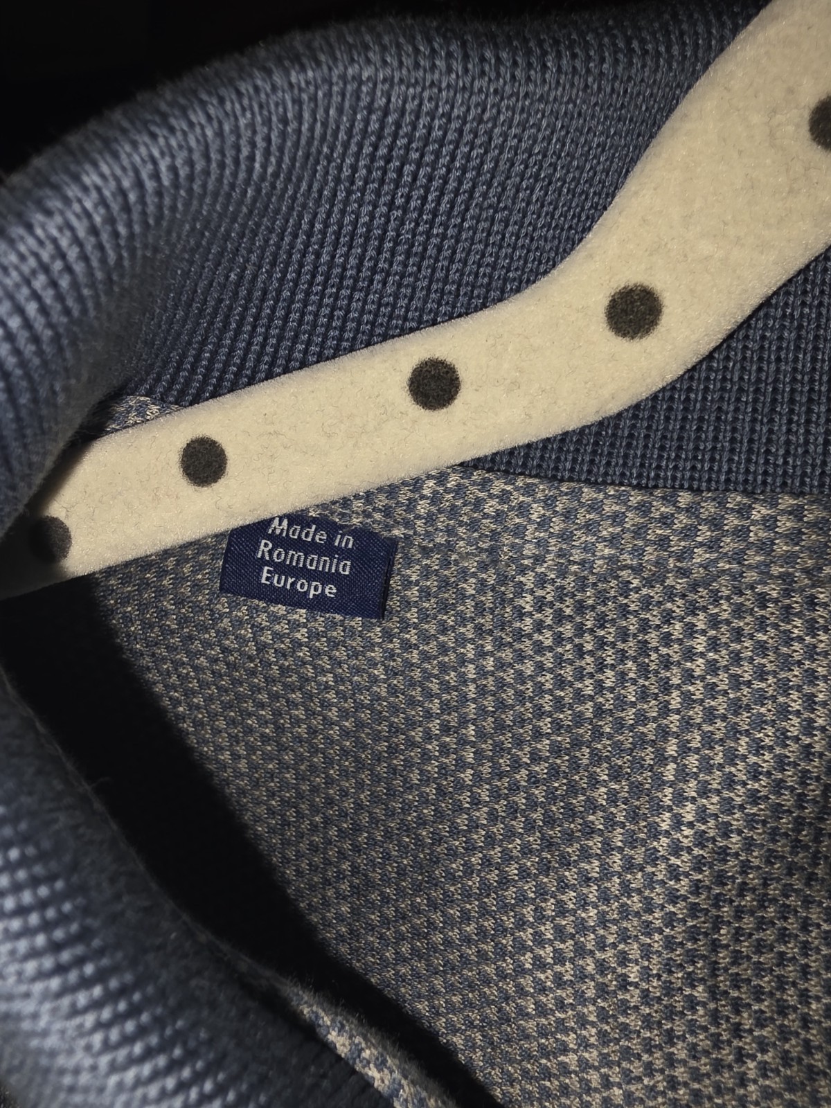 ETON Men’s Slim Fit XL Long Sleeve Microcheck Collared Polo Shirt Blue/Gray