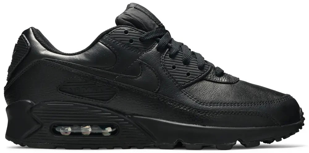 Nike Air Max 90 Leather Triple Black CZ5594-001 Men’s Size 10.5