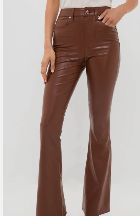 Veronica Beard Beverly High Rise Skinny Flare Pants Faux Mahogany Size 25 NEW