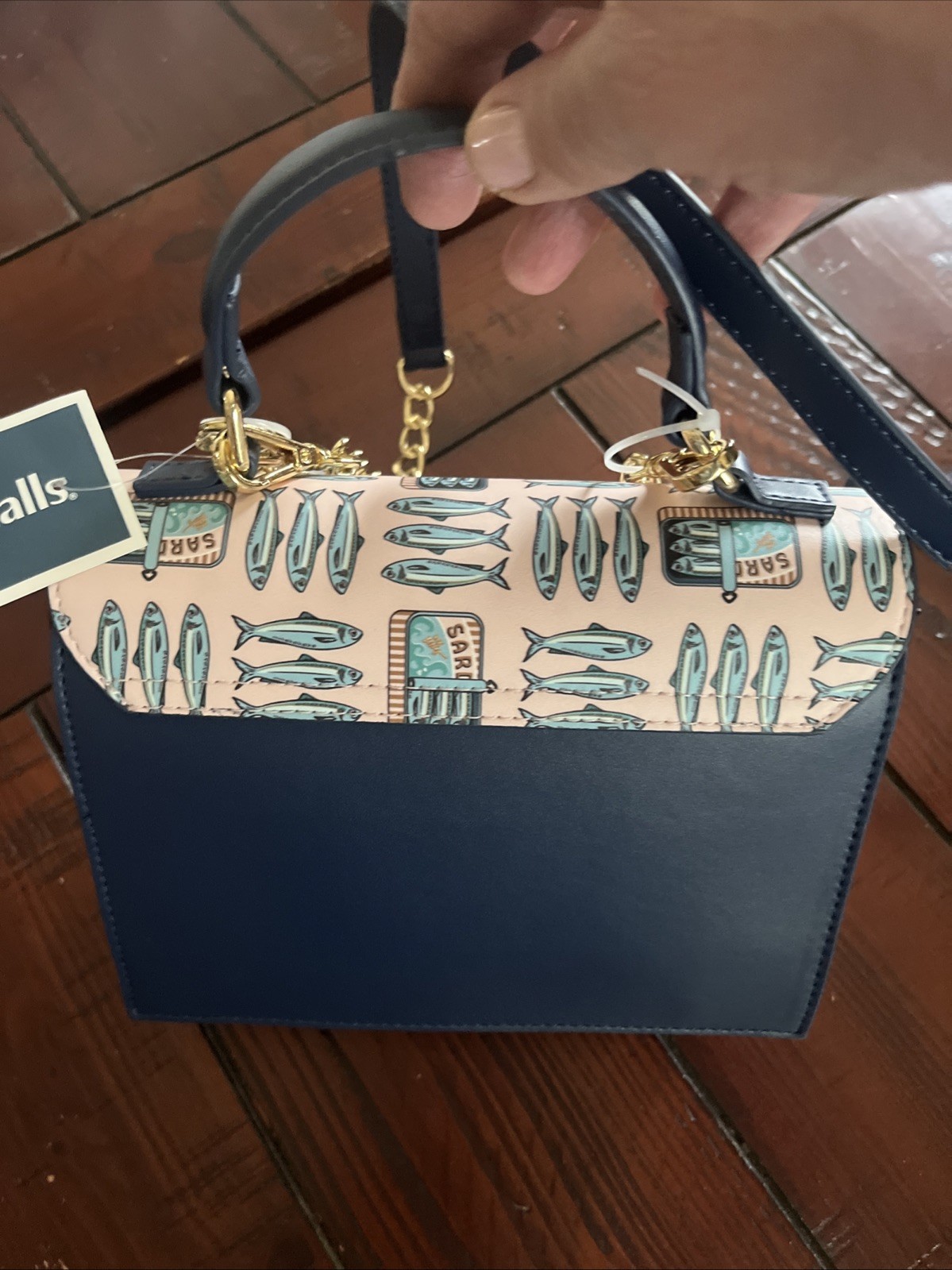 BETSY JOHNSON SARDINES SHOULDER /CROSSBODY BAG BLUE MULTI NWT Adorable