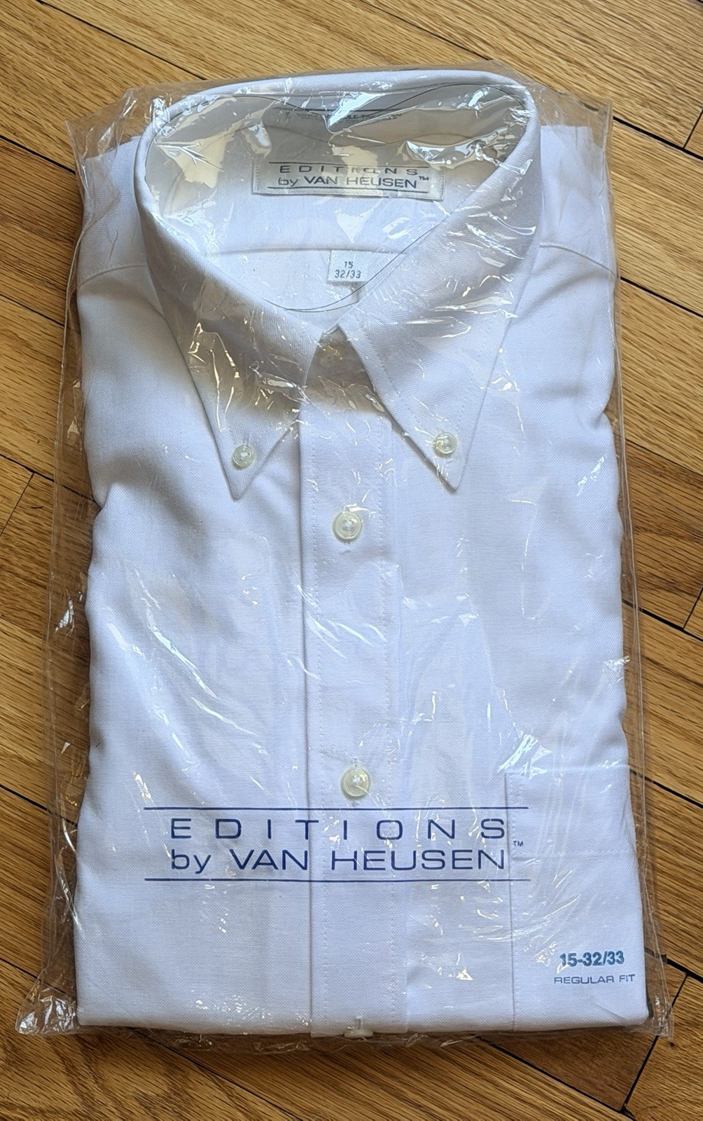 Editions Van Heusen White Long Sleeve Men Button Down Dress Shirt Large 15-32/33
