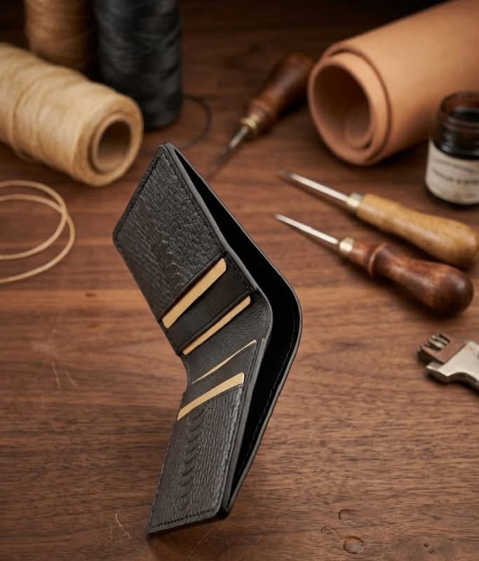 Rare Genuine Cobra Snake Leather Wallet Handmade Men’s Slim Bifold Card Holder