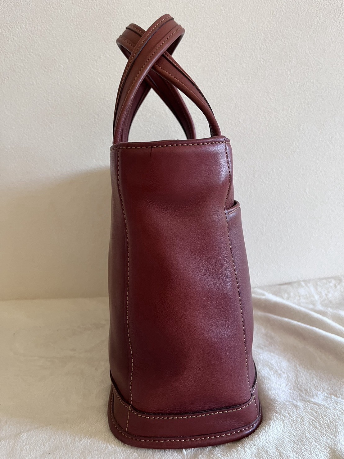 Coach Vintage Bleecker Satchel 9303 Rare Burgundy Leather Tote Bag Made in USA