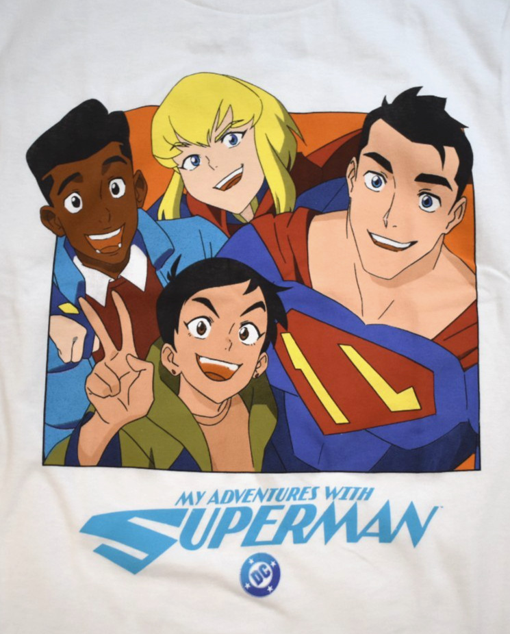 DC Comics My Adventures With Superman Mens Group Photo White Shirt New XS-3XL