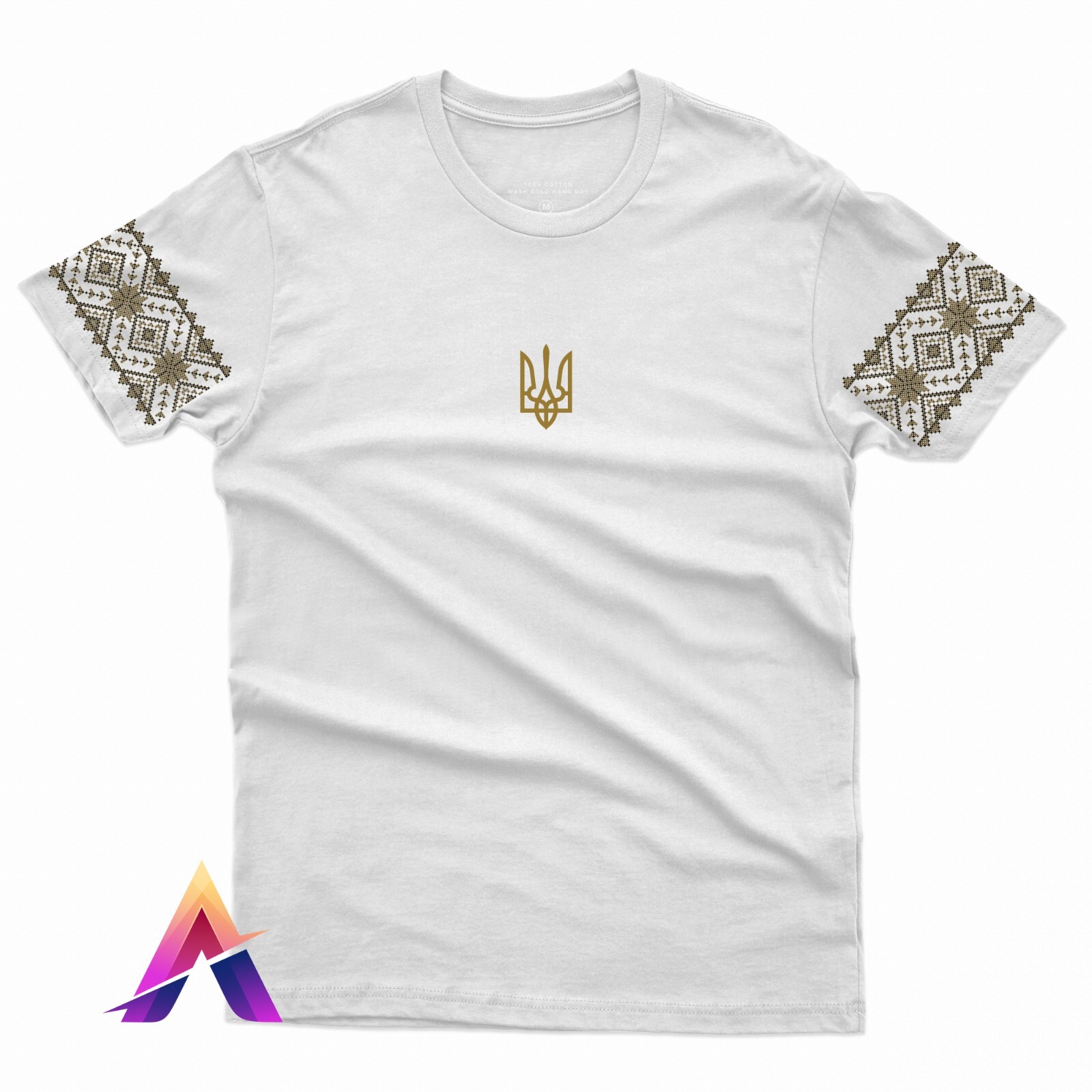 Printed t-shirt Cotton Ukraine National Pattern Graphic Jersey for Men Women