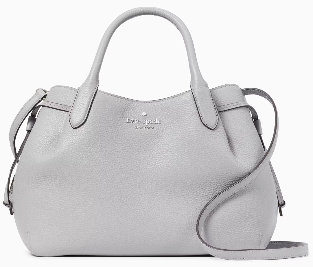 Kate Spade Dumpling Large Gray Leather Satchel Bag K8134 Purse NWT $459 MSRP 30