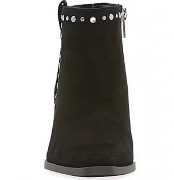 a.n.a Darlin Women’s Size 9 M, Stacked Heel Faux Suede Booties, Black, NO BOX