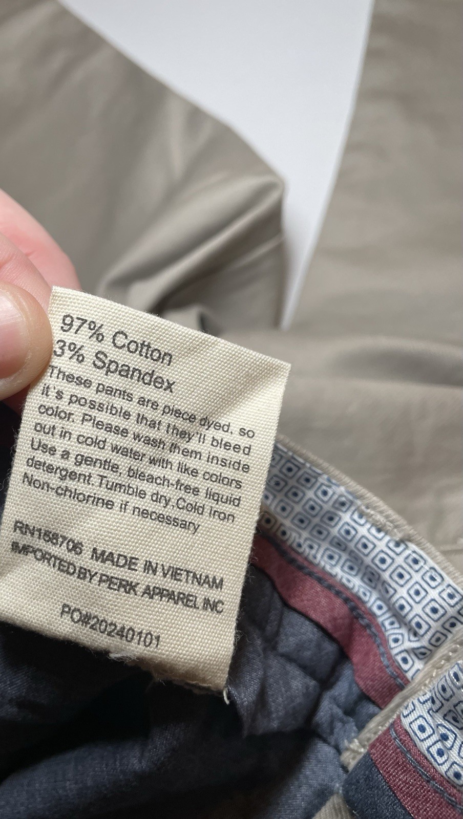 Perk Pants Mens 32×30 Feel Good Chinos Smooth Beige Slim Fit Stretch