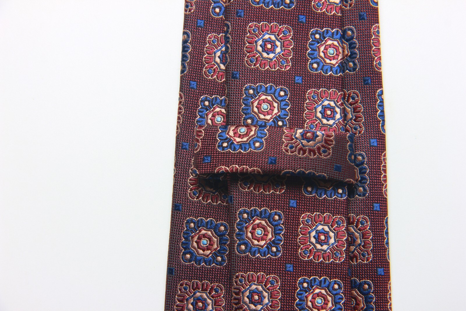 New Classic Polka Dot Blue Brown JACQUARD WOVEN 100% Silk Men’s Necktie Tie