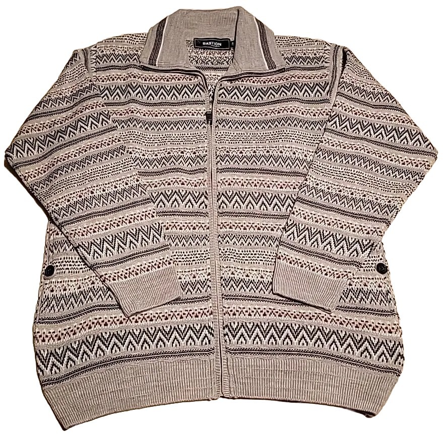 Bastion Full Zip Sweater Mod Wear Size 40 Button Pockets Jacket Modwear