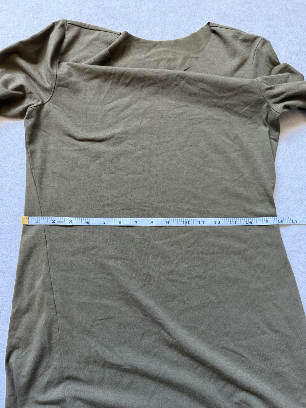 Theory Ranmire Olive Green Ribbed Knit Button Side Slit Midi Dress Medium M